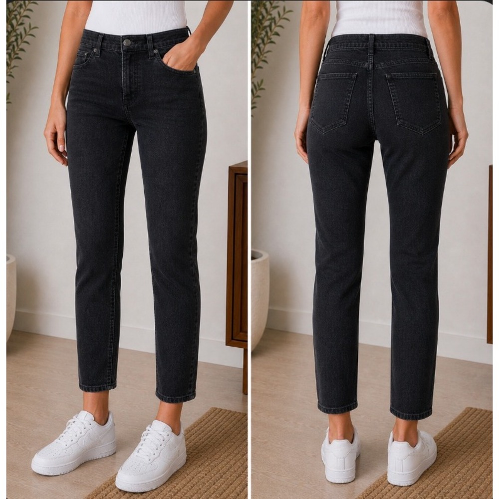AGOLDE Nico High Rise Slim Jeans Women 24 (24X25) Black Organic Stretch‎ Denim